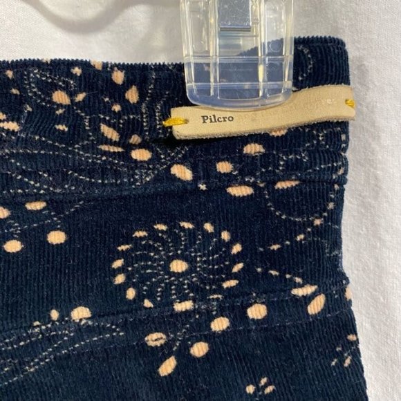 Anthro Pilcro Paisley Print Navy Blue Corduroy Skinny Jeans Serif Fit Size 27 - Picture 4 of 11